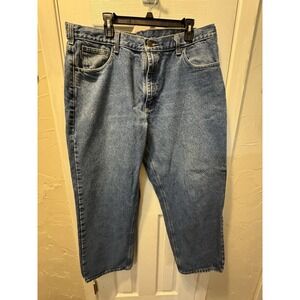 Men's 40x32 Carhartt B167 DST Loose Fit Blue Denim Medium Wash Pants Jeans